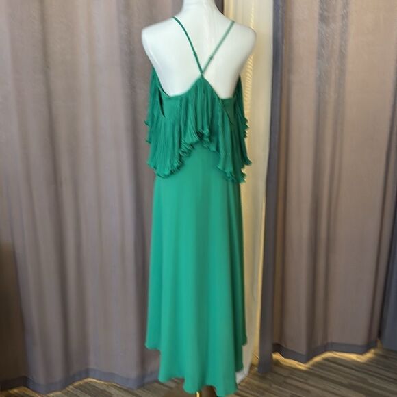 Halston Heritage green high low midi dress, US10 - Picture 9 of 13